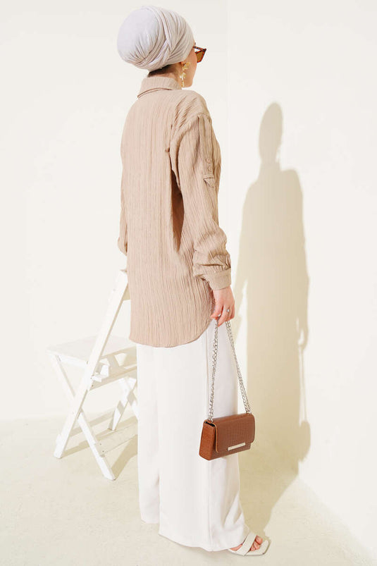 Sleeve Epaulette Shirt Latte