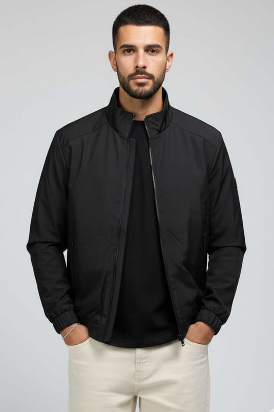 Kol Armalı Erkek Mont Siyah