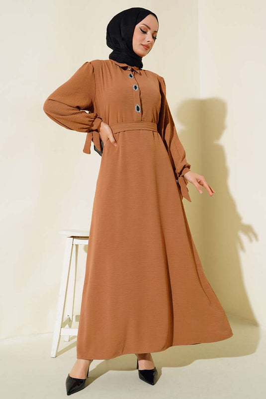 فستان كم مربوط الجمل