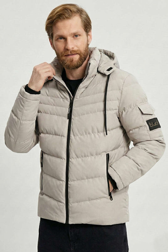 Veste à capuche pour homme avec poches à rabat Kol Taş