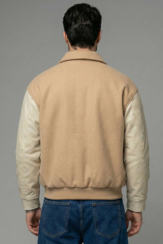 معطف رجالي مبطن بتطريز كول ديري بلون بيج