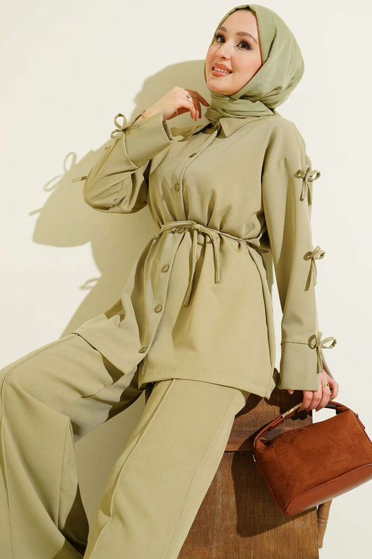 Kol Fiyonk Detail Doppel Zweiteiler Maigrün