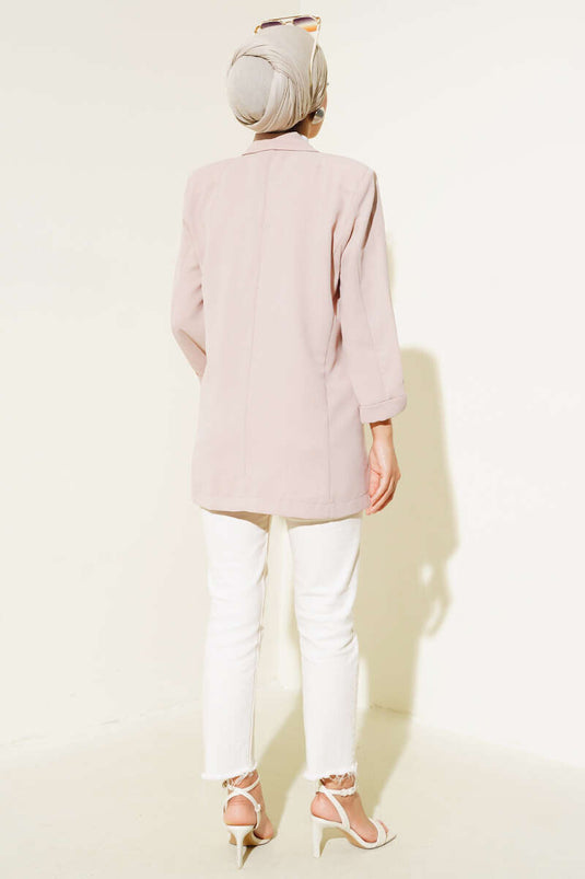 Folded Pocket Detailed Jacket Stone