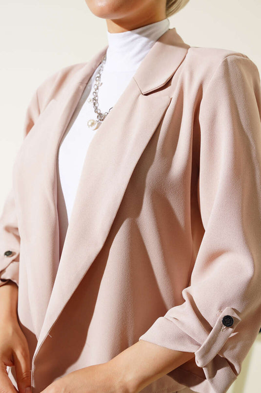 Folded Pocket Detailed Jacket Stone