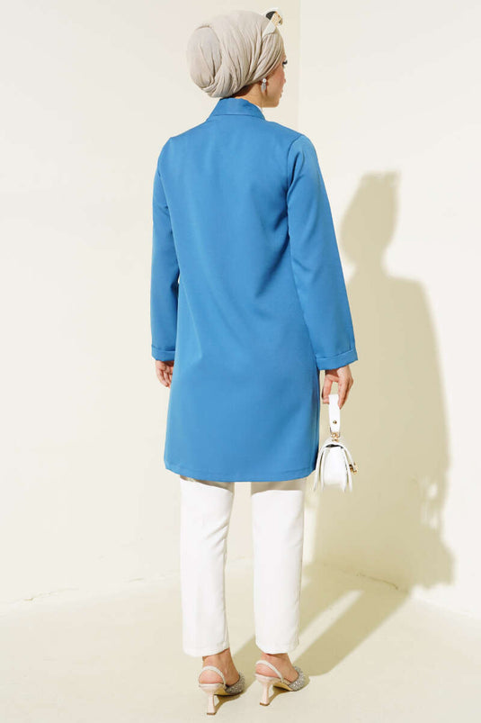 All Folded Long Jacket Indigo