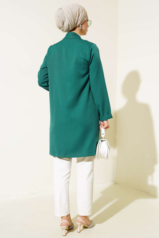 All Layered Long Coat Emerald
