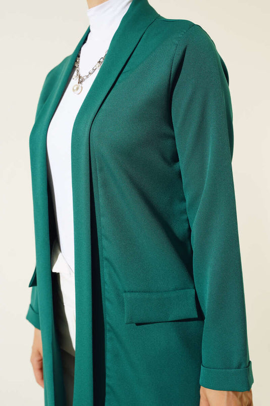 All Layered Long Coat Emerald