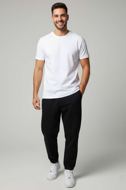 T-shirt basique homme à plusieurs couches blanc