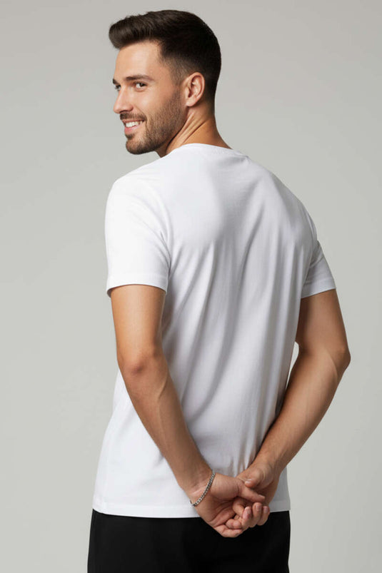 T-shirt basique homme à plusieurs couches blanc