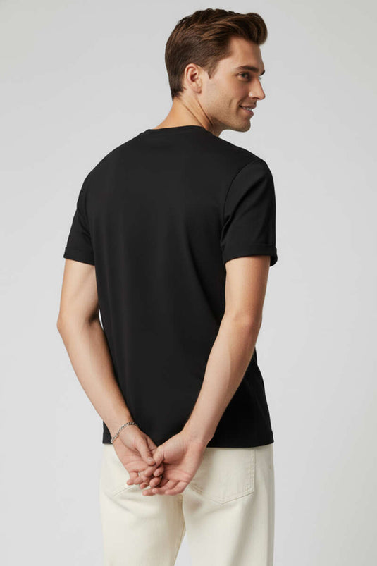 T-shirt basique homme à manches longues noir