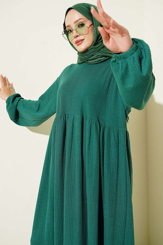 Robe Élastiquée Modèle Vert