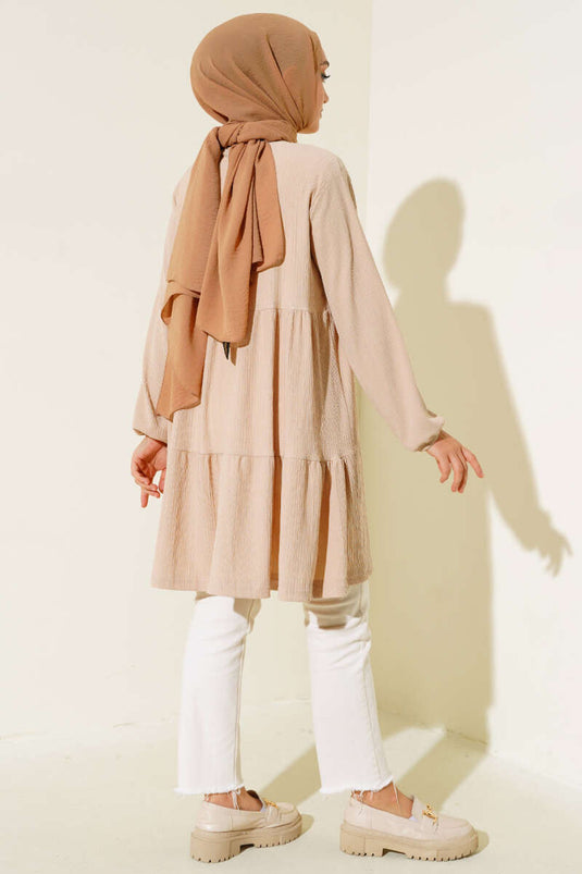 Tunique à manches élastiques beige