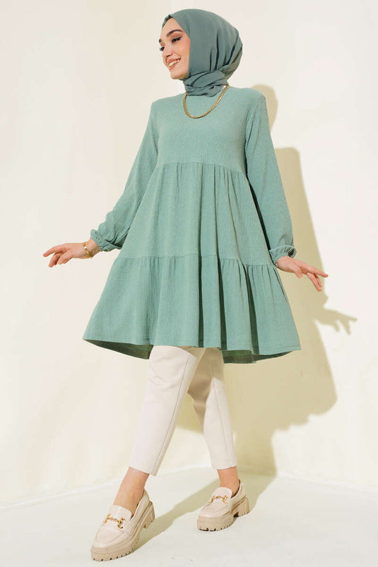 Tunique Manches Elastiques Vert