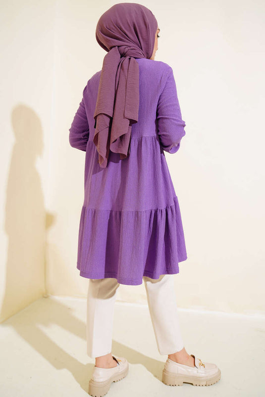 Kol Lastikli Tunik Lila