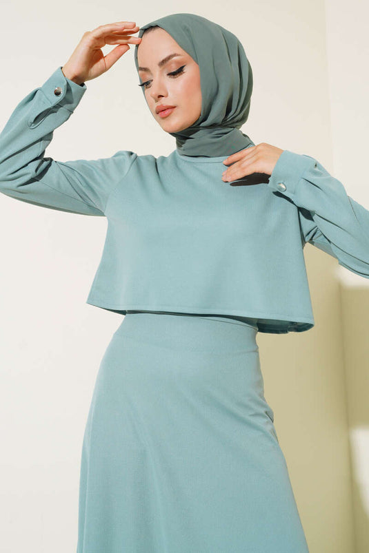 Costume Double avec Poignets et Jupe Menthe