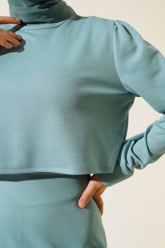 Costume Double avec Poignets et Jupe Menthe