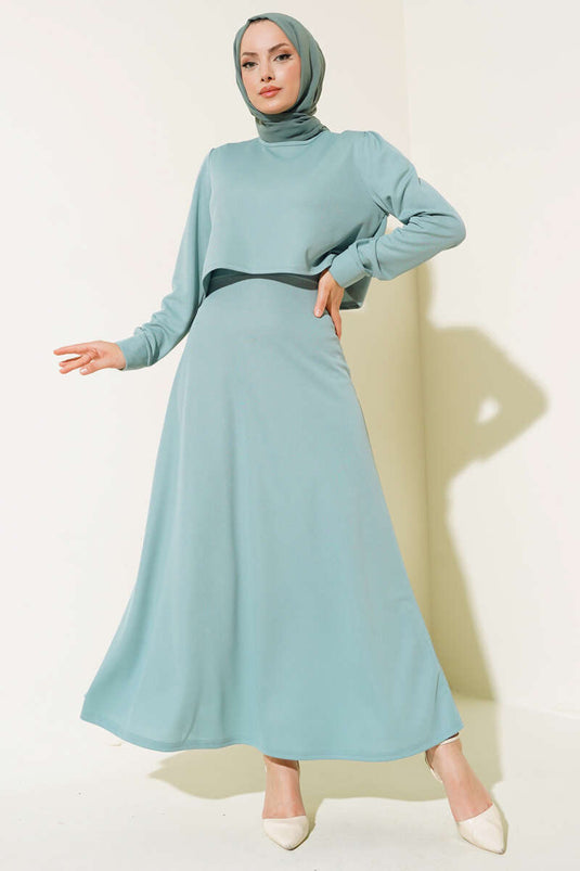 Costume Double avec Poignets et Jupe Menthe