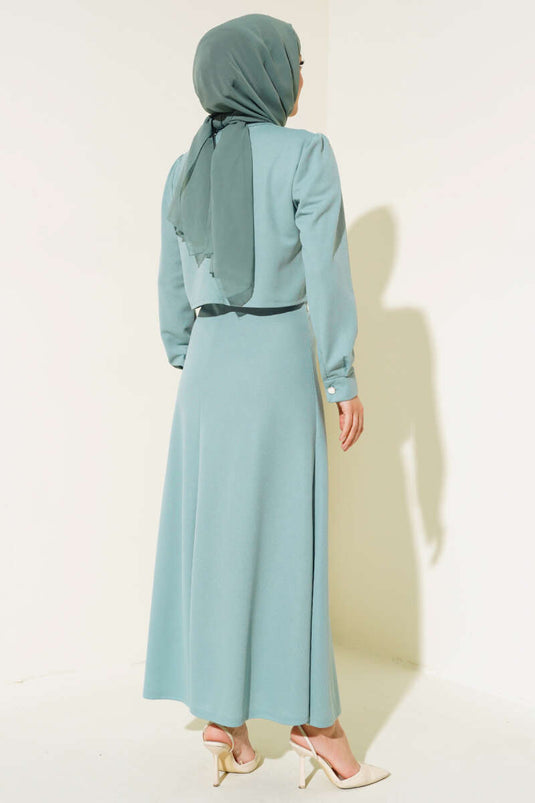 Costume Double avec Poignets et Jupe Menthe