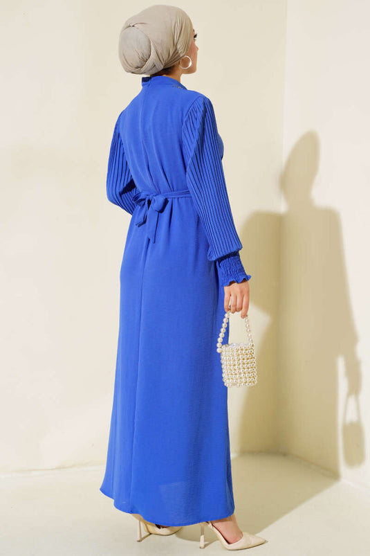 Kol Piliseli Elbise Saks