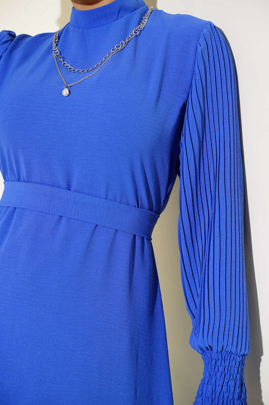 Kol Piliseli Elbise Saks