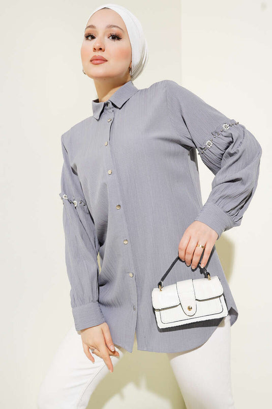 Arm Stone Tree Bark Shirt Gray