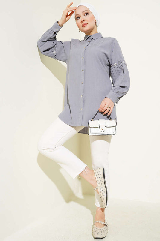 Arm Stone Tree Bark Shirt Gray