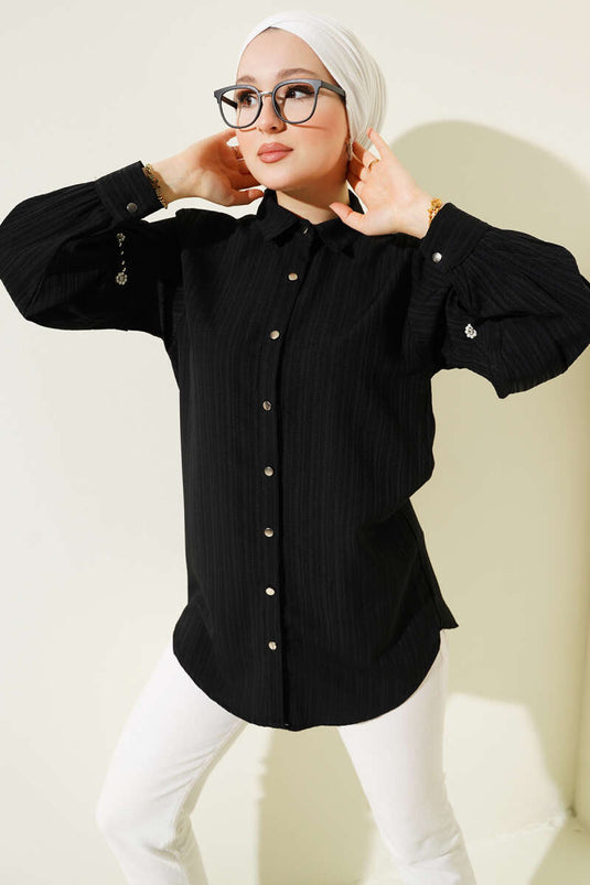 Stone Arm Tree Bark Shirt Black