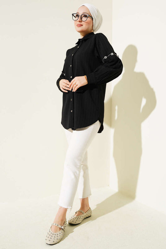 Stone Arm Tree Bark Shirt Black