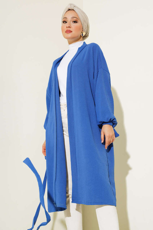 Cardigan Ayrobin avec manches en dentelle Indigo