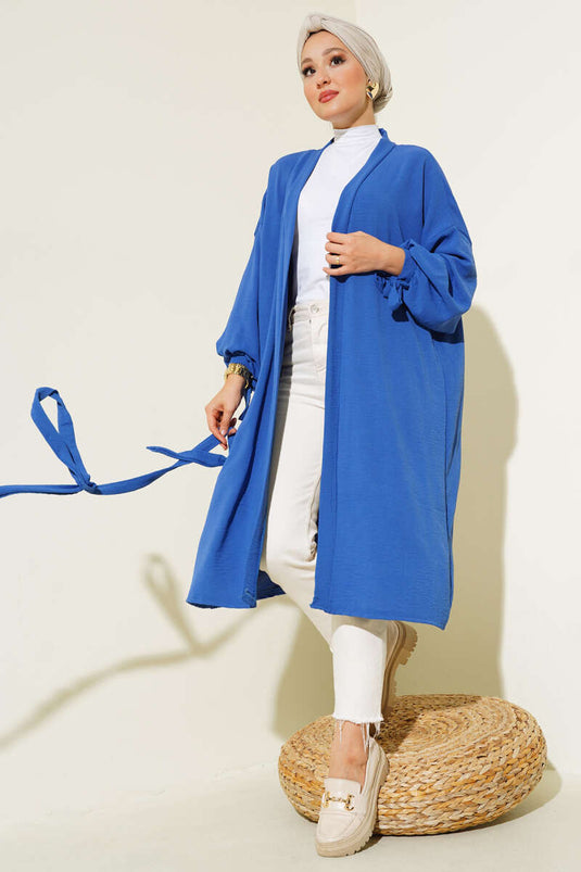 Cardigan Ayrobin avec manches en dentelle Indigo