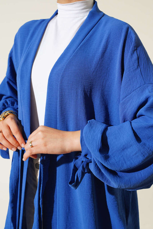 Ayrobin Cardigan met kanten mouwen Indigo