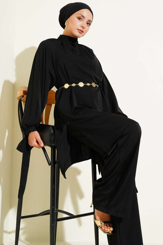 Kolları Bağlamalı İkili Takım Siyah