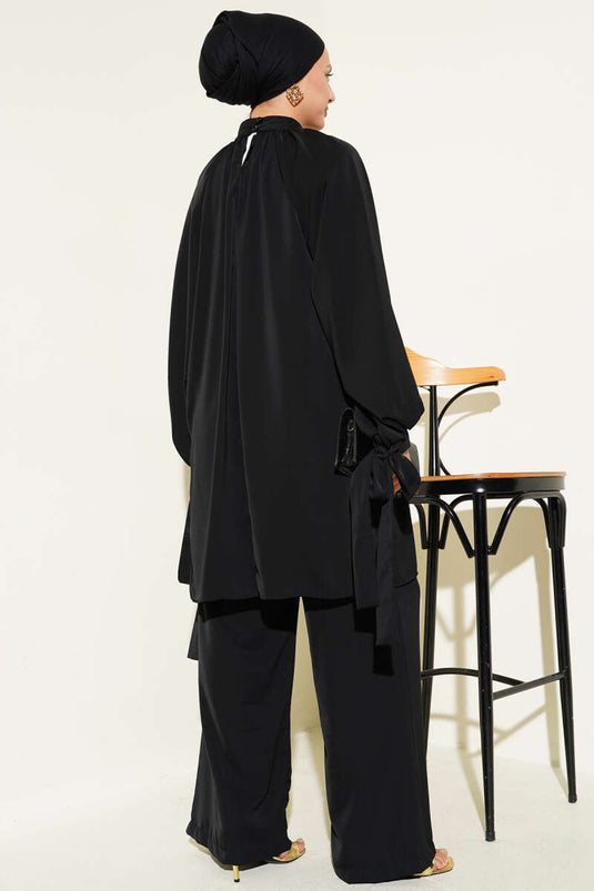 Kolları Bağlamalı İkili Takım Siyah