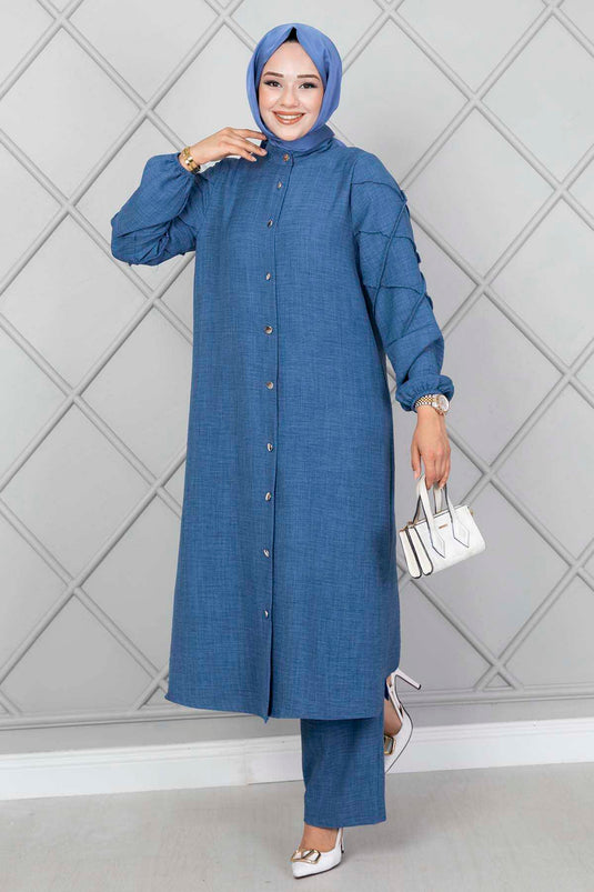 Ensemble Double Avec Manches Indigo