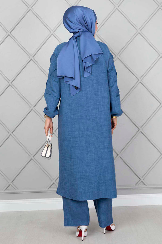 Ensemble Double Avec Manches Indigo