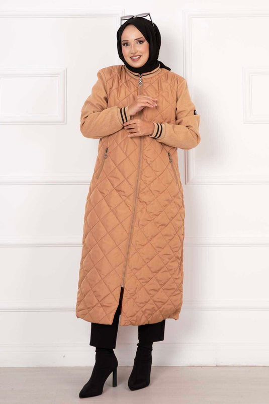 Taba Quilted Coat with Lined Sleeves