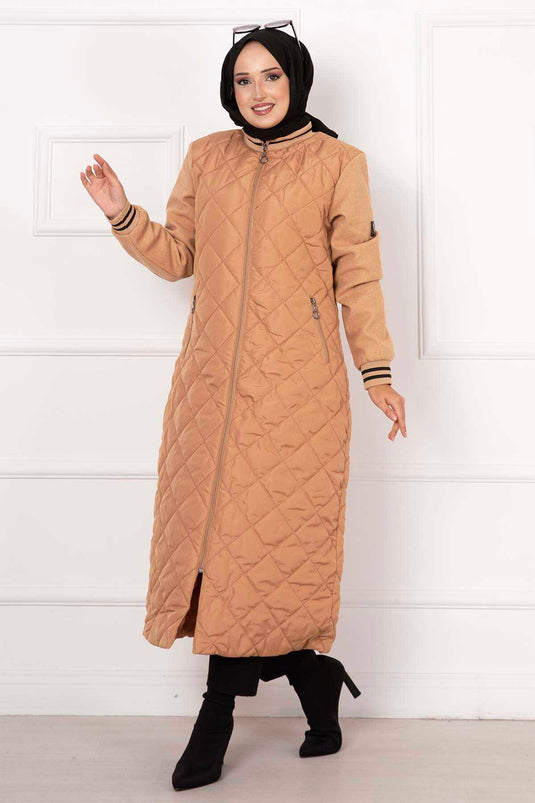 Taba Quilted Coat with Lined Sleeves