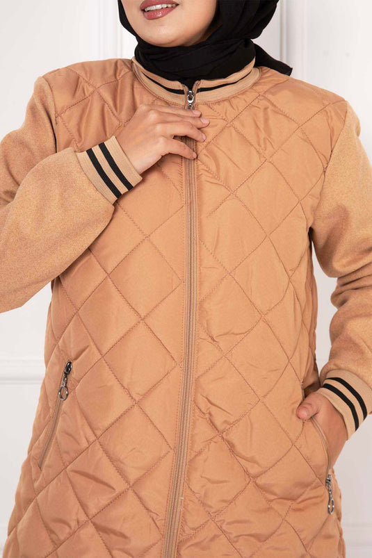 Taba Quilted Coat with Lined Sleeves