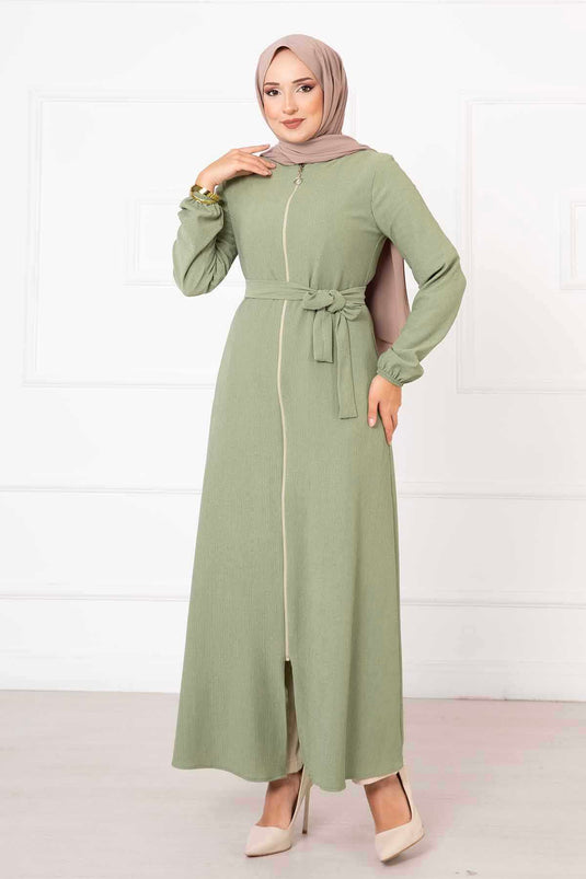 Cintura con maniche elastiche Dettaglio Abaya Menta
