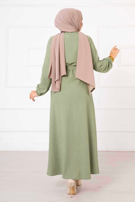 Cintura con maniche elastiche Dettaglio Abaya Menta