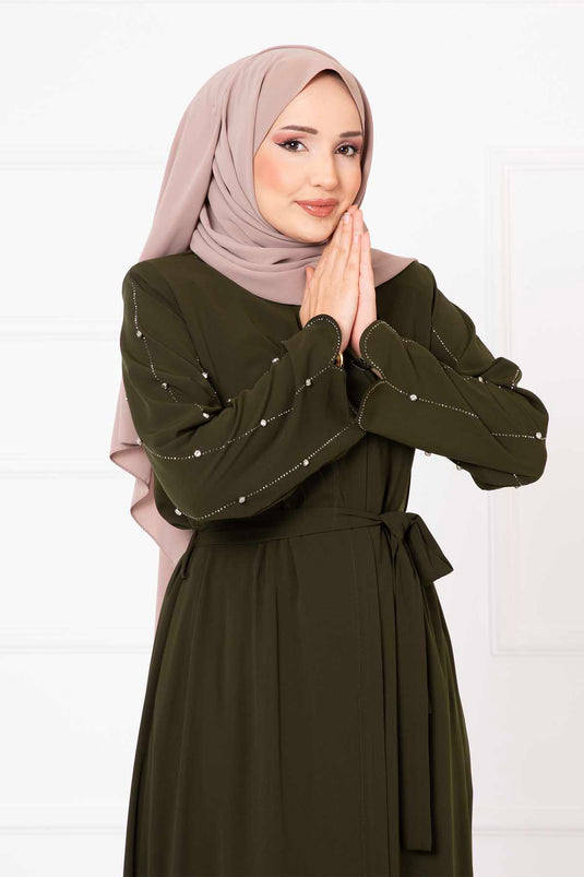 Kolları Lazer Kesim Ferace Haki