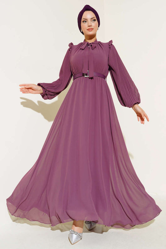 Pleated Sleeve Dress in Galibarda