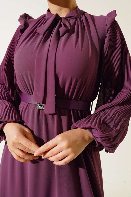 Pleated Sleeve Dress in Galibarda