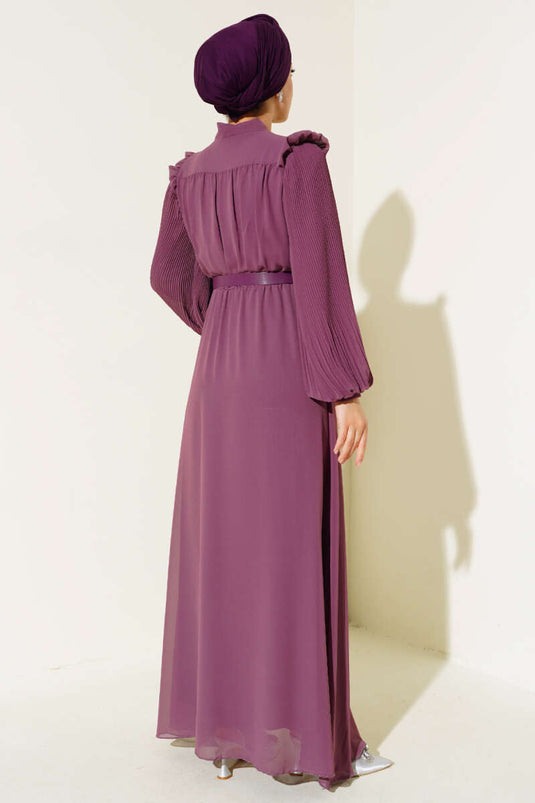Pleated Sleeve Dress in Galibarda