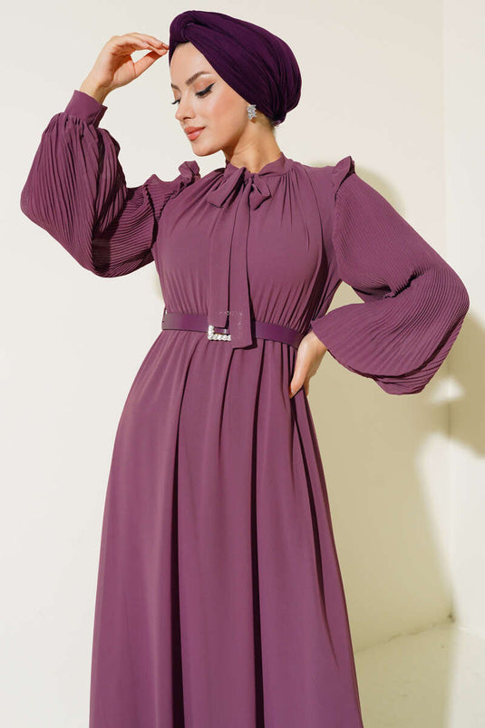 Pleated Sleeve Dress in Galibarda