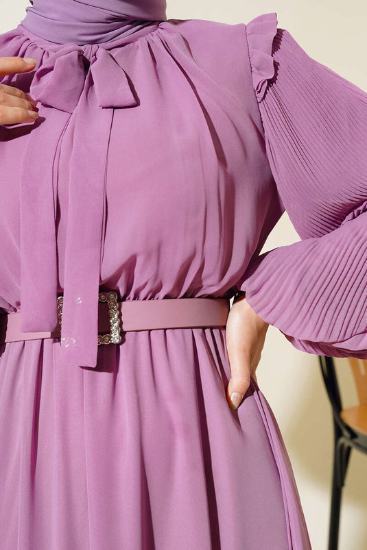 Kleid mit Faltenärmeln Dusty Rose