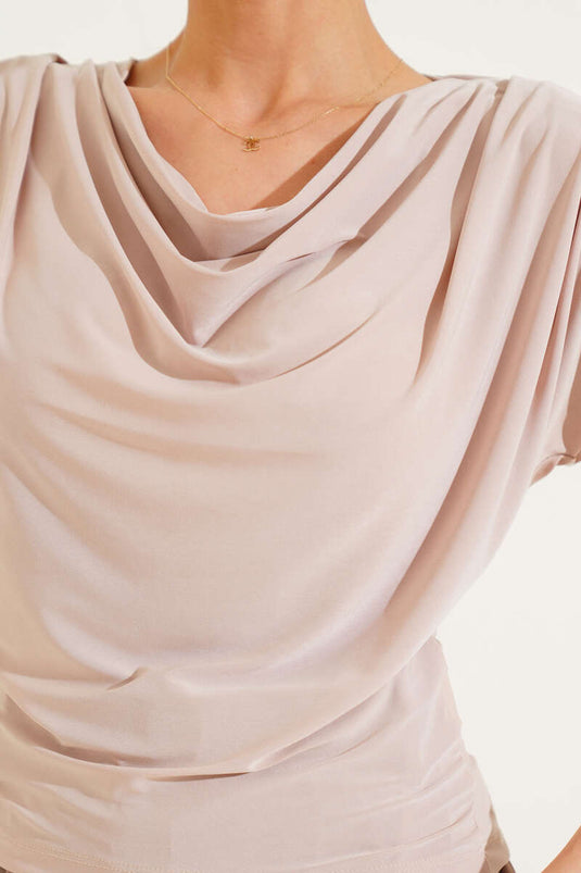 Ärmellose Bluse Beige