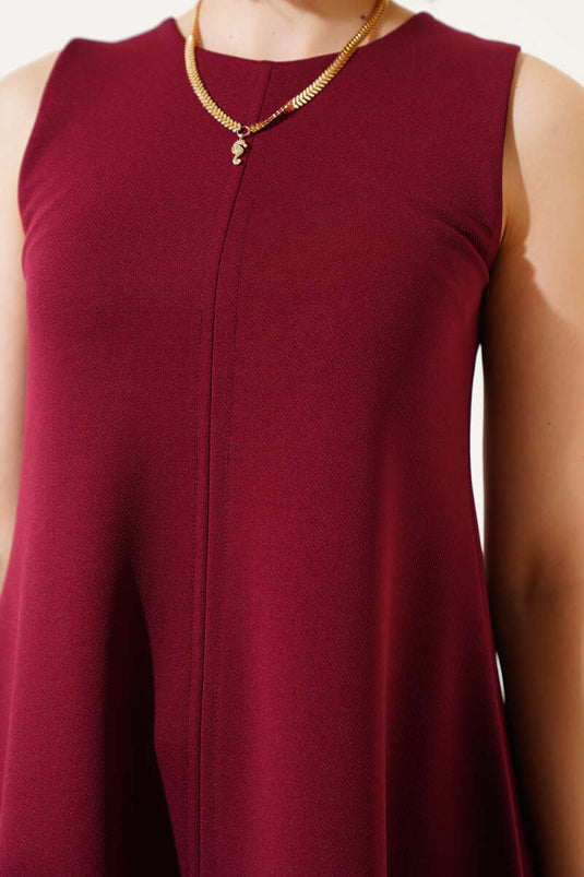 Robe mini débardeur sans manches bordeaux