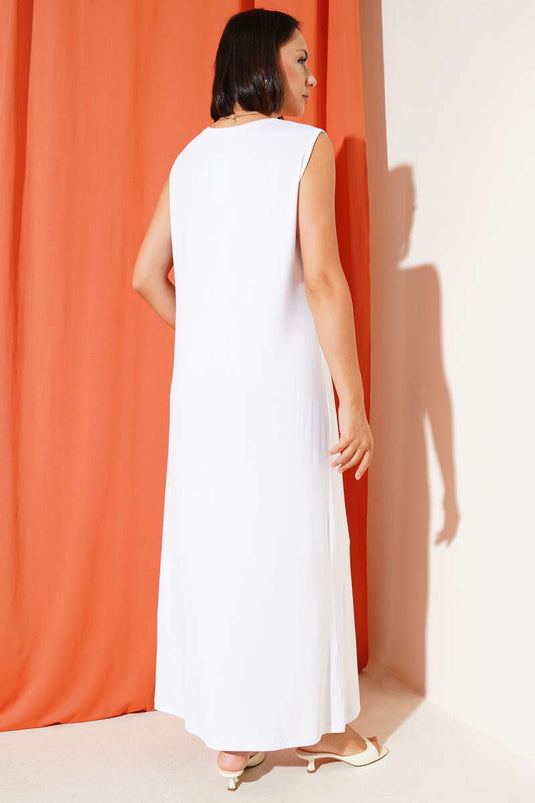 Sleeveless Long Basic Undershirt White