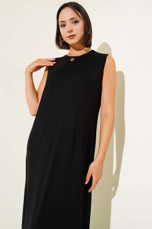 Sleeveless Long Basic Undershirt Black